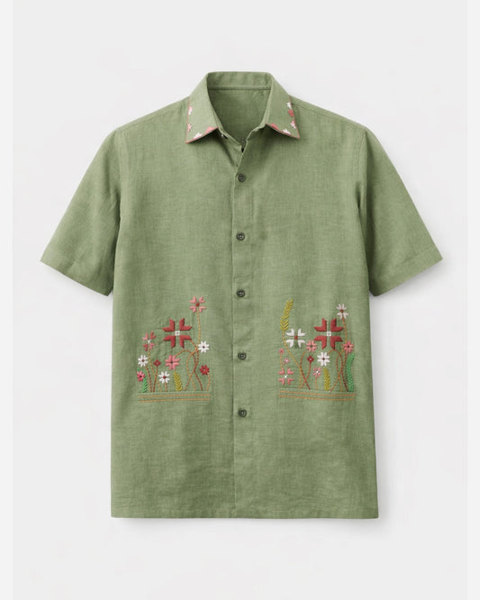 Phool Phulkari Embroidery Cotton Shirt