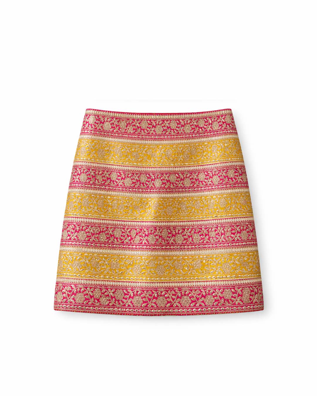 Pink and Yellow Gota Patti Skirt | Handcrafted Festive Skirt by AMBR ...