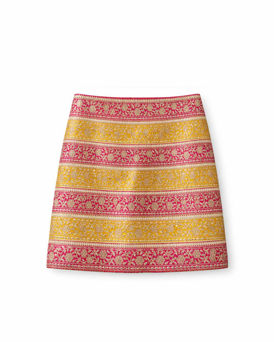 Pink and Yellow Gota Patti Skirt