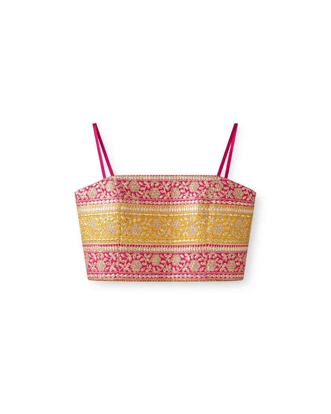 Pink and Yellow Gota Patti Top