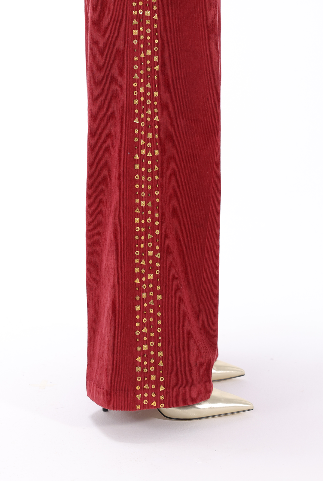 Red Aari Trouser