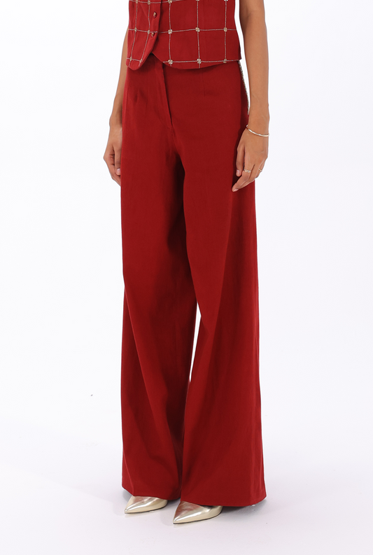 Red Zardozi Trouser