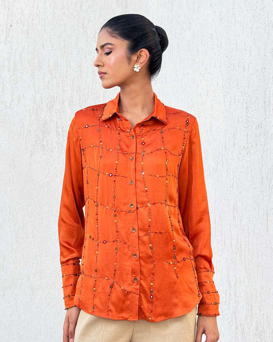 Raha Burnt Orange Shisha Shirt
