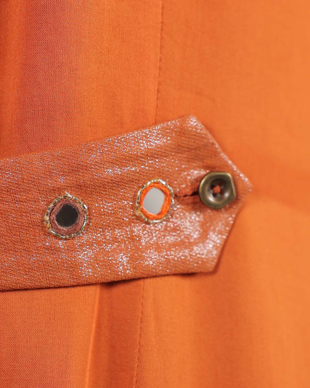 Saya Burnt Orange Applique Dress