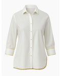 Crisp White Asymmetrical Kinari Shirt
