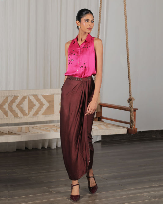 Soma Pink and Brown Co-ord Set