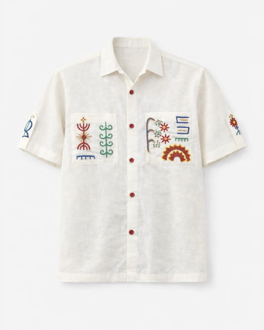 Sunny Hand-illustrated Cotton Shirt