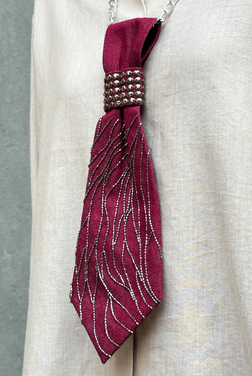 Koa Denim Necktie - AMBR INDIA - #tag1# -