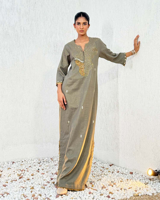Ula Linen Shimmer Kaftan