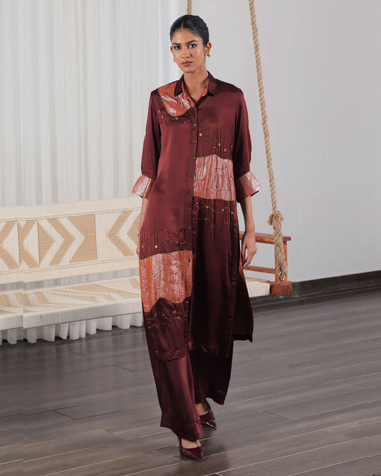 Uma Brown Applique Co-ord Set