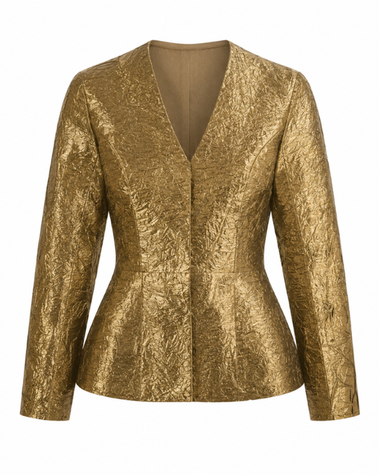 Antique Gold Peplum Top