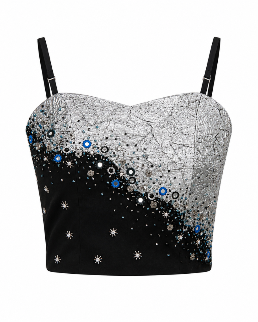 Black & Silver Corset Top