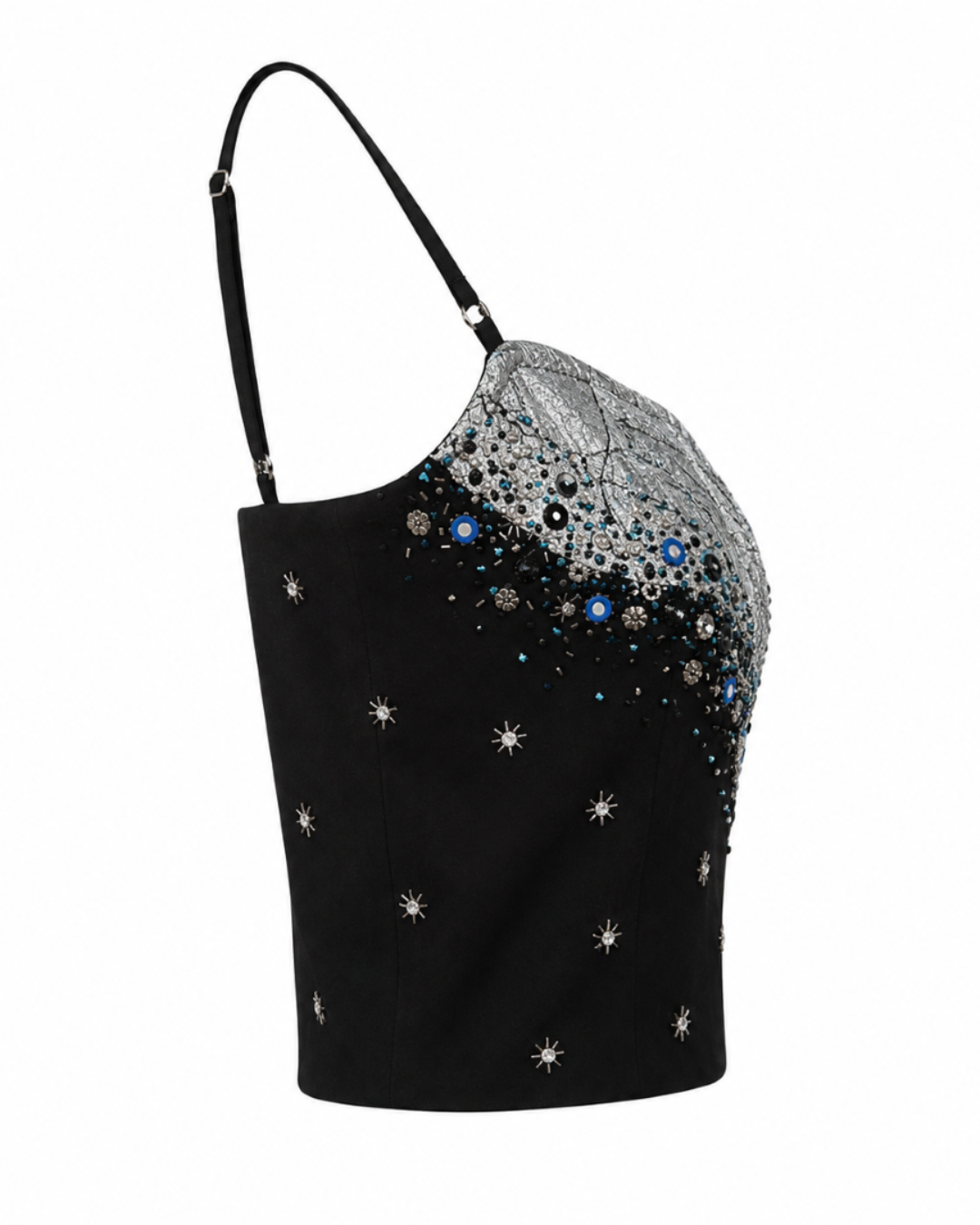 Black & Silver Corset Top