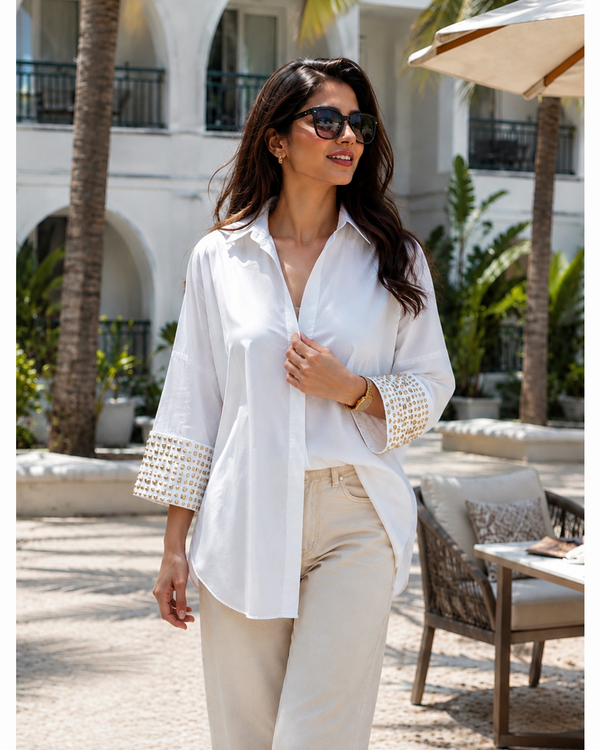 White Brass Oversized Shirt