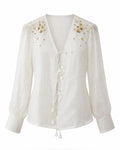 White Georgette Shimmer Shirt