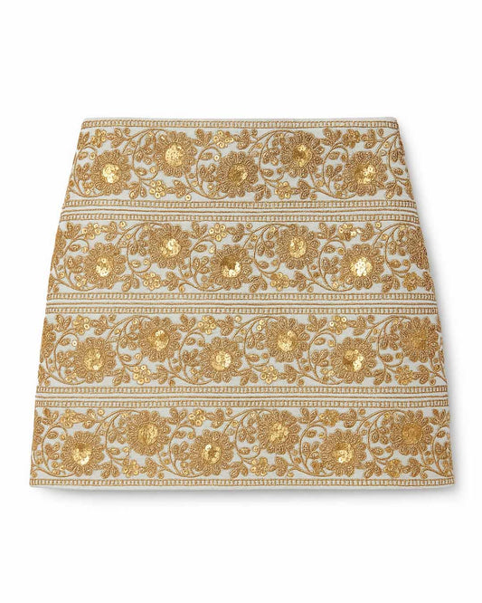 White and Gold Gota Skirt